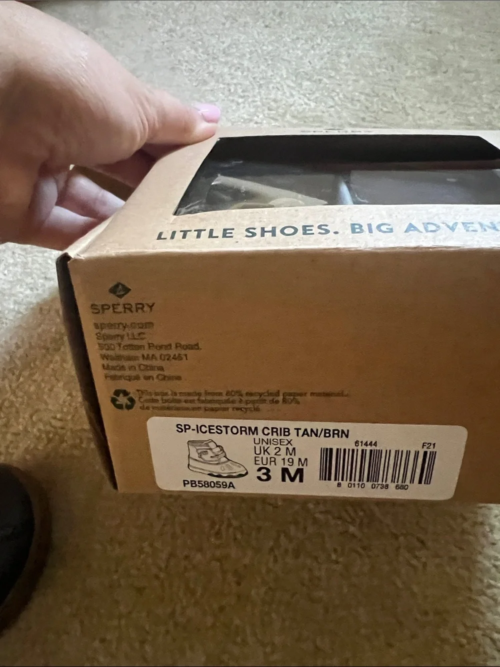 NWT Sperry Baby Brown and Dark Brown Lace-Up Waterproof Boots